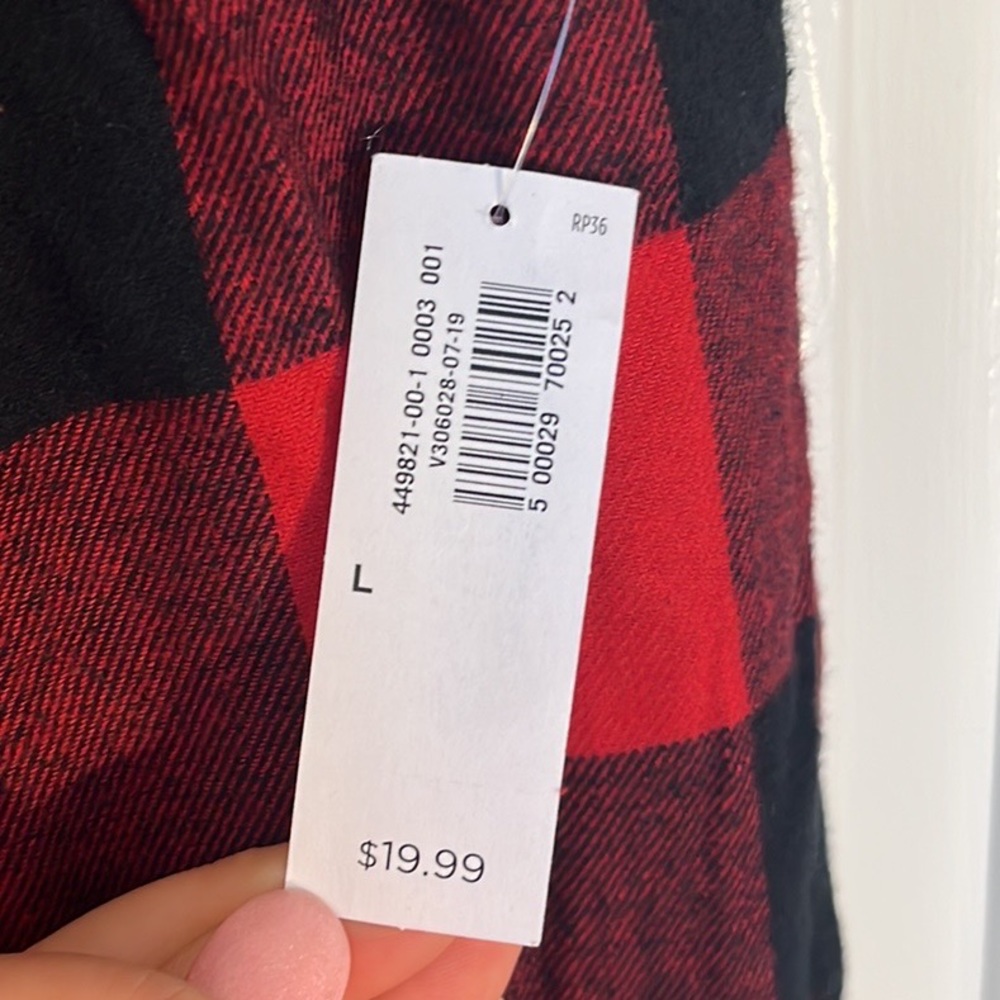 NEW Old Navy Holiday Jiggle Jammies, Red & Black box plaid pj bottoms, size L - Picture 8 of 8